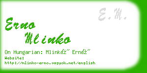 erno mlinko business card